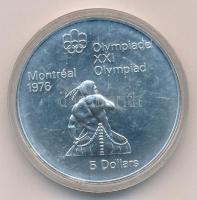 Kanada 1974. 5$ Ag "Montreali olimpia - Kenuzás" T:BU Canada 1974. 5 Dollars Ag "Montreal Olympic Games - Canoeing" C:BU  Krause KM#92
