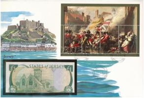 Jersey 1989. 1P felbélyegzett borítékban, bélyegzéssel T:I  Jersey 1989. 1 Pound in envelope with stamp and cancellation C:UNC