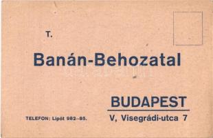 Banán-Behozatal. Budapest V. Visegrádi utca 7.Hátoldalon nyugatindiai banán megrendelőlap / Hungarian banana import. Order form on the backside  (EK)