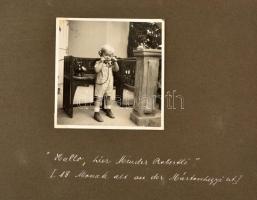 cca 1920 kb 40 db feliratozott családi képet tartalmazó fotóalbum