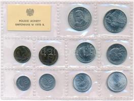 Lengyelország 1975. 10gr-20Zl (10x) forgalmi sor lezárt fóliatokban T:1 Poland 1975. 10 Groszy - 20 Zlotych (10x) coin set in sealed foil packing C:UNC