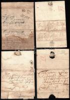 1711-1728 4 db régi levél (2 db restaurált)