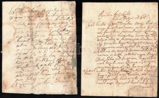 1711-1728 4 db régi levél (2 db restaurált)