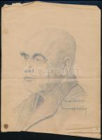 1945 Gemegg vezérezredes két darab ceruzarajz. 15x21 cm, 18x21 cm