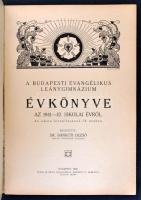 1936-1943 A Budapesti Ág. Hitv. Evangélikus Leánygimnázium (Deák Téri Evangélikus Gimnázium) 8 db ér...