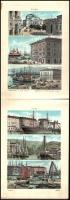 cca 1890 Fiume és Abbázia 36 db liografált képet tartalmazó egészvászon kötésű album. / cca 1890 Abb...