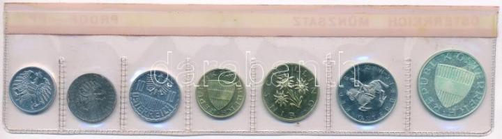 Ausztria 1972. 2gr-10Sch (7xklf) forgalmi sor lezárt fólia tokban T:1 (eredetileg PP) tokon ragasztá...