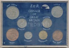 Nagy-Britannia 1966. 1/2p-1/2C (8xklf) forgalmi sor eredeti tokban T:1 tok sérült Great Britain 1966. 1/2 Penny - 1/2 Crown (8xdiff) coin set in original case C:UNC case is damaged