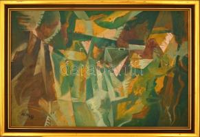 Cs. Nagy András (1927-2009): Ősz. Olaj, farost, jelzett, keretben, 60×90 cm