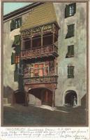 1904 Innsbruck, Goldenes Dachl / Golden Roof. Künstler-Heliocolorkarte No. 2990. von Ottmar Zieher. Emb.