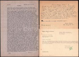 cca 1953-1960 Asbóth Oszkár (1891-1960) feltaláló, mérnök levele, hozzá kapcsolódó iratok, levelek