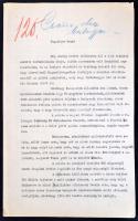 1939 Gr. Károlyi Lajos levélfogalmazványa Ciano olasz külügyminiszterhez arról, hogy a Károlyi-palotát eladná az olasz követségnek
