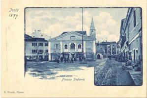 1899 Izola, Isola; Piazza Stefania / square. L. Novak