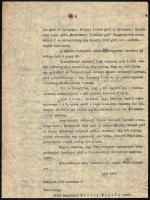 1939 Gr. Károlyi Lajos levélfogalmazványa, melyben Horthy Miklóst vadászatra hívja