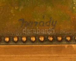 Parády jelzéssel: Ház. Olaj, karton, foltos, keretben, 22×27 cm