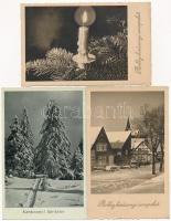 5 db főleg RÉGI karácsonyi üdvözlő motívum képeslap / 5 mostly pre-1945 Christmas greeting art motiv...
