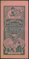 1905-06 Singer school nyelviskola kártyanaptár. 7x14,5 cm