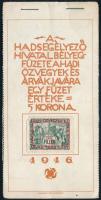1916 Hadsegélyező hivatal bélyegfüzet 55 db bélyeggel