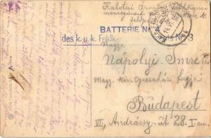 1916 Velo d'Astico, Panorama + "Batterie Nr. 4. des K.u.K. Feldkanonenregiments Nr. 3.&quo...