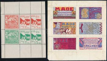 1918 MAOE bélyeggyűjtő és eszperantó, 1906 Foxterrier és tacskó kiállítás levélzáró kisívek