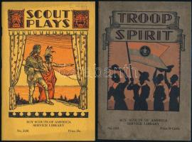 Boy Scouts of America Library 4 kötete (N. 3103., 3130.,3156.,3148.): Stuart P. Walsh: Troop Spirit, Scout Plays, Dean James E. Russell: Scouting Education,  Stuart P. Walsh: Cal Ruggles. New York, 1930-1931, Boy Scouts of America. Angol nyelven. Kiadói papírkötésben.