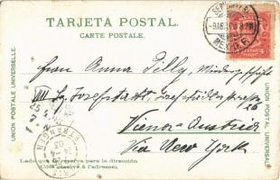 1903 Mexico City, Calendario Azteca / Aztec sun stone (pinholes)