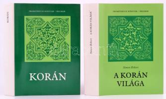 Korán. Fordította: Simon Róbert. Főszerk.: Hahn István. + SImon Róbert: A Korán világa. Bp., 1987, Helikon. Kiadói kartonált kötés, papír védőborítóval, jó állapotban.