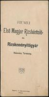 Fiumei Első Magyar Rizshántoló- és rizskeményítőgyár rt. rizsételek receptjeit tartalmazó füzete. 30p. cca 1900