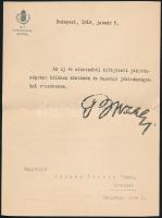 1919 Buza Barna a népköztársaság földművelésügyi miniszterének saját kézzel aláírt újévi köszönő levele hivatali levélpapíron.