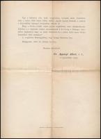 1903 Apponyi Albert meghívója Deák Ferenc tiszteletére rendezett fővárosi ünnepségre