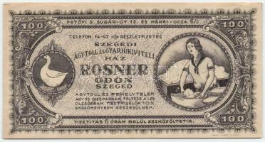 Szeged 1920-as(?) évek Rosner Ödön pénzt utánzó dekoratív reklámjegye T:II