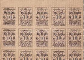 Arad/"Bilet de Cassa" 1920. 10f ívtöredékben (10x + 4x fél db!) T:I