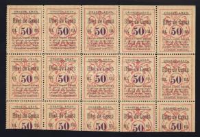 Arad/"Bilet de Cassa" 1920. 50f ívtöredékben (10x + 4x fél db!) fogazott! T:I
