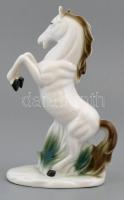 Apro ágaskodó ló, kézzel festett, jelzett, apró kopásnyomokkal, m:16 cm