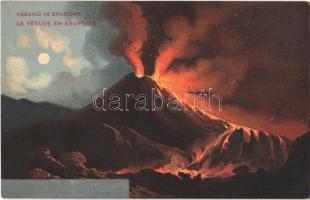 Napoli, Naples; Vesuvio in Eruzione / Mount Vesuvius in eruption, Raphael Tuck et Fils Série 200. litho (fa)