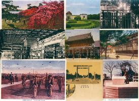 Japán 50 régi lap tájak, közte katonai témák / 50 old cards mostly topography, some military