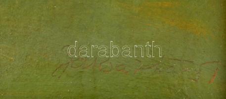 Jaksa István (1894-1982): Keszthelyi strand (vázlat). Olaj, karton, jelzett, keretben, 22×30 cm