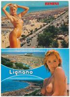 12 db MODERN erotikus képeslap tengerparti városokkal / 12 modern erotic motive postcards from seasi...