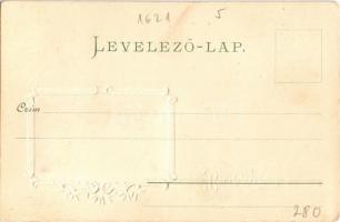 Budapest V. Kossuth Lajos tér, Igazságügyi palota. Szecessziós arany színű dombornyomott keret / Art...