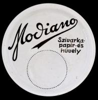 cca 1940 Gránit Modiano cigarettapapír reklámos pénzvisszaadó tálca, d:23 cm Jelzett, kis kopásokkal.