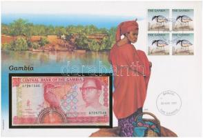 Gambia 1991-1995. 5D felbélyegzett borítékban, bélyegzéssel T:1 Gambia 1991-1995. 5 Dalasis in envelope with stamp and cancellation C:UNC