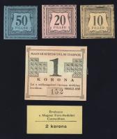 Budapest/Magyar Kereskedelmi Csarnok DN 10f, 20f, 50f, 1K, 2K (sárgás papíron) teljes sor! T:I