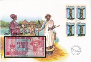 Nyugat-Afrikai Államok / Guiné-Bissau 1990. 500Fr felbélyegzett borítékban, bélyegzéssel T:1 West African States / Guiné-Bissau 1990. 500 Francs in envelope with stamp and cancellation C:UNC
