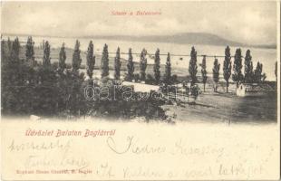 1900 Balatonboglár, Sétatér a Balatonra. Kapható Simon Gézánál