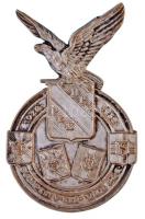 1938. Budapest V. Kerületi Turul Polgári Lövész Egylet ezüstözött Br emlékérem (39x63mm) T:2,2- hátoldalán letört rögzítő