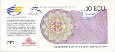 1992. 10E minta bankjegy T:I
1992. 10 Ecu specimen banknote C:UNC