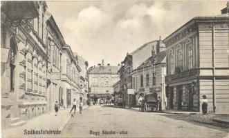 1912 Székesfehérvár, Nagy Sándor utca, Rátky János és Palmafi Kálmán üzlete, Concordia temetkezési vállalat