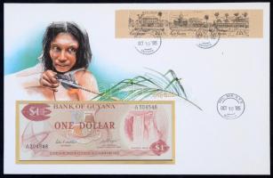 Guyana 1983. 1$ felbélyegzett borítékban, bélyegzéssel T:1 Guyana 1983. 1 Dollar in envelope with stamp and cancellation C:UNC