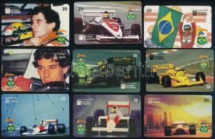 9 db Ayrton Senna Forma 1-es brazil telefonkártya