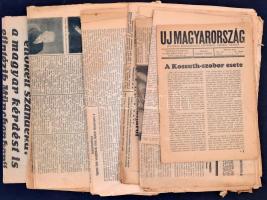 1938-1956 Vegyes újság tétel, 9 db, nagyrészt hiányosak, felvágottak, közte: 1 db 1956-os újsággal Irodalmi Újság 1956. nov. 2., benne számos érdekes korabeli hírrel.